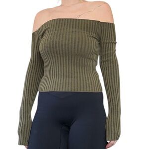 Green Off the Shoulder Top